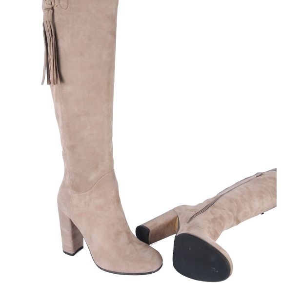 Le Pepe Suede Beige Over the knee Boots with Tasse - Picture 4 of 4